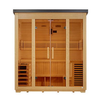 Golden Designs Vorarlberg 5-Person Traditional Flat Roof Outdoor Sauna