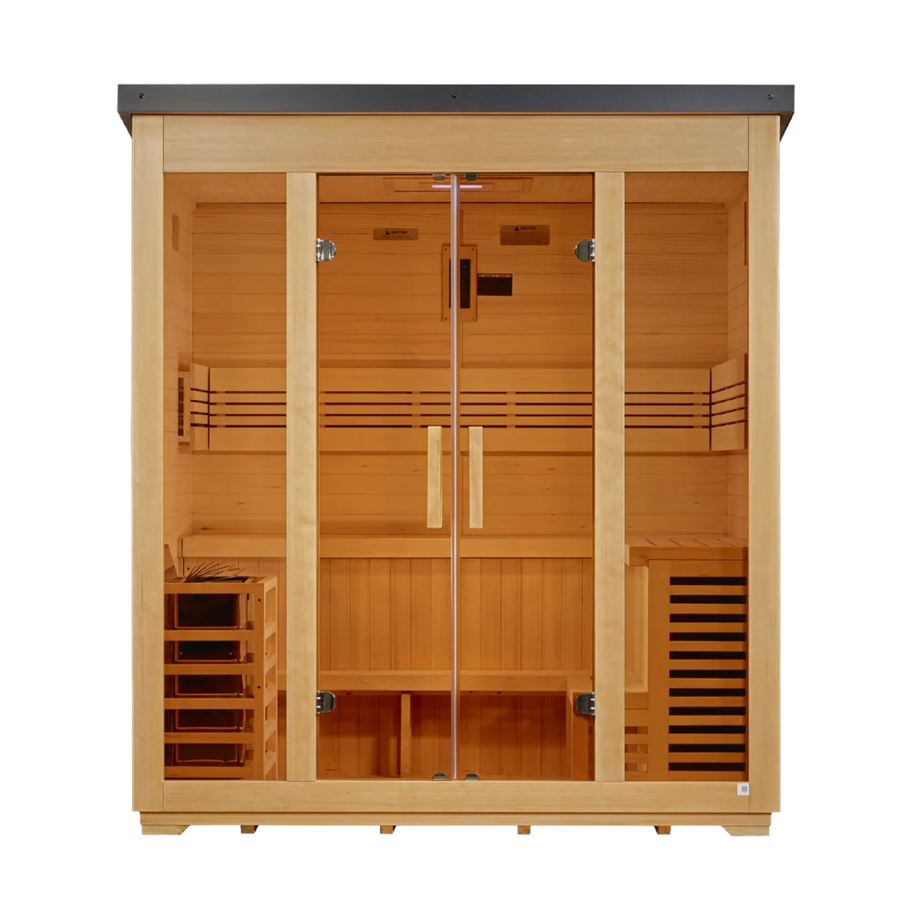 Golden Designs Vorarlberg 5-Person Traditional Flat Roof Outdoor Sauna