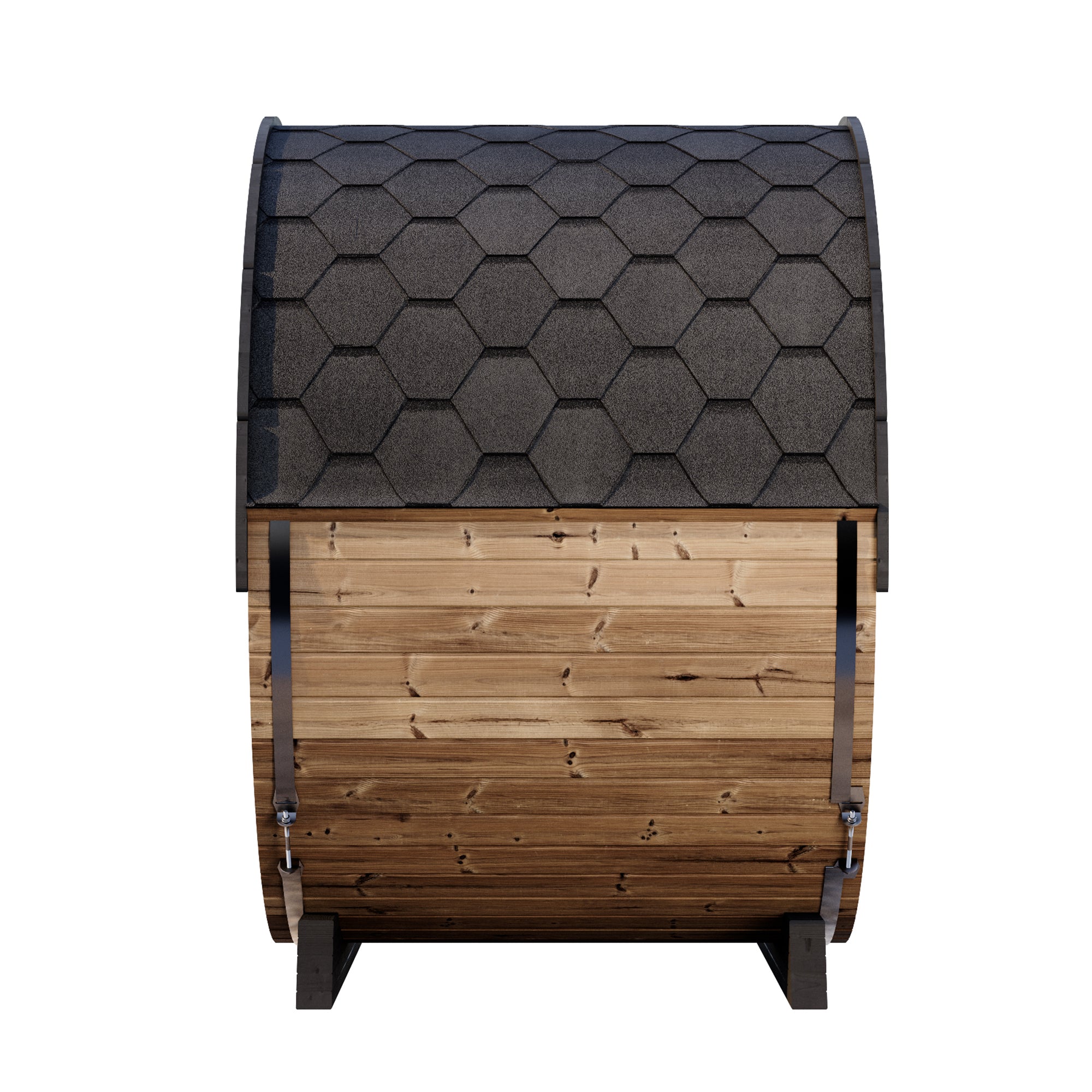 SaunaLife Model EE6G 4-Person Sauna Barrel — Full Glass Front